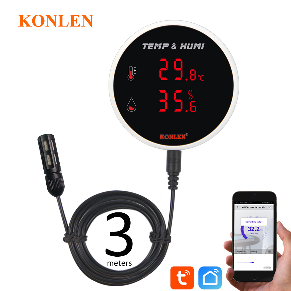 Digital Hygrometer Probe - Tuya WIFI อุณหภูมิความชื้นเซนเซอร์เครื่องวัดอุณหภูมิเครื่องวัดความชื้น Smart Life Moisture