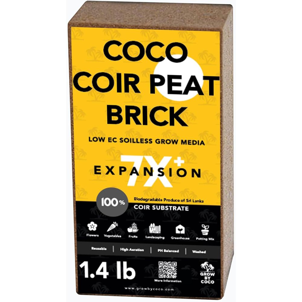 Substrate Coconut Fiber - อิฐเพาะปลูก 650 กรัม - อิฐพีทออร์แกนิกพรีเมียม หรือดินปลูกและวัสดุผสมสำหรับกระถาง