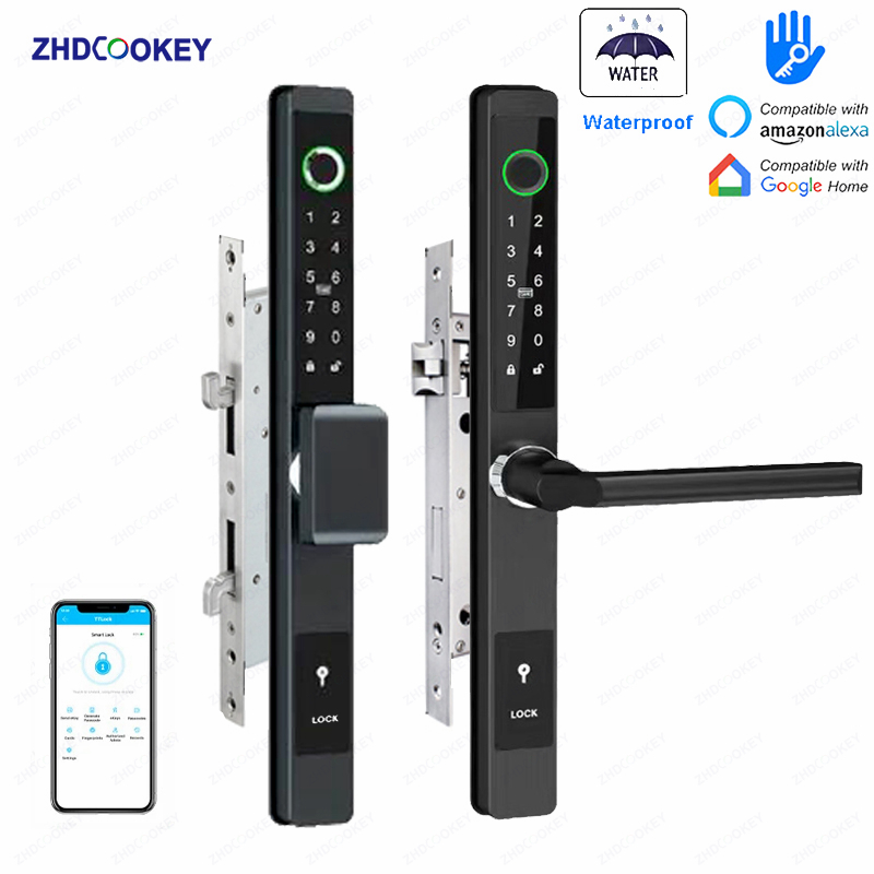 Glass Door Hinge - ZHDCOOKEY ล็อคประตูดิจิตอลไบโอเมตริกซ์ กันน้ำ TTLock APP BLE