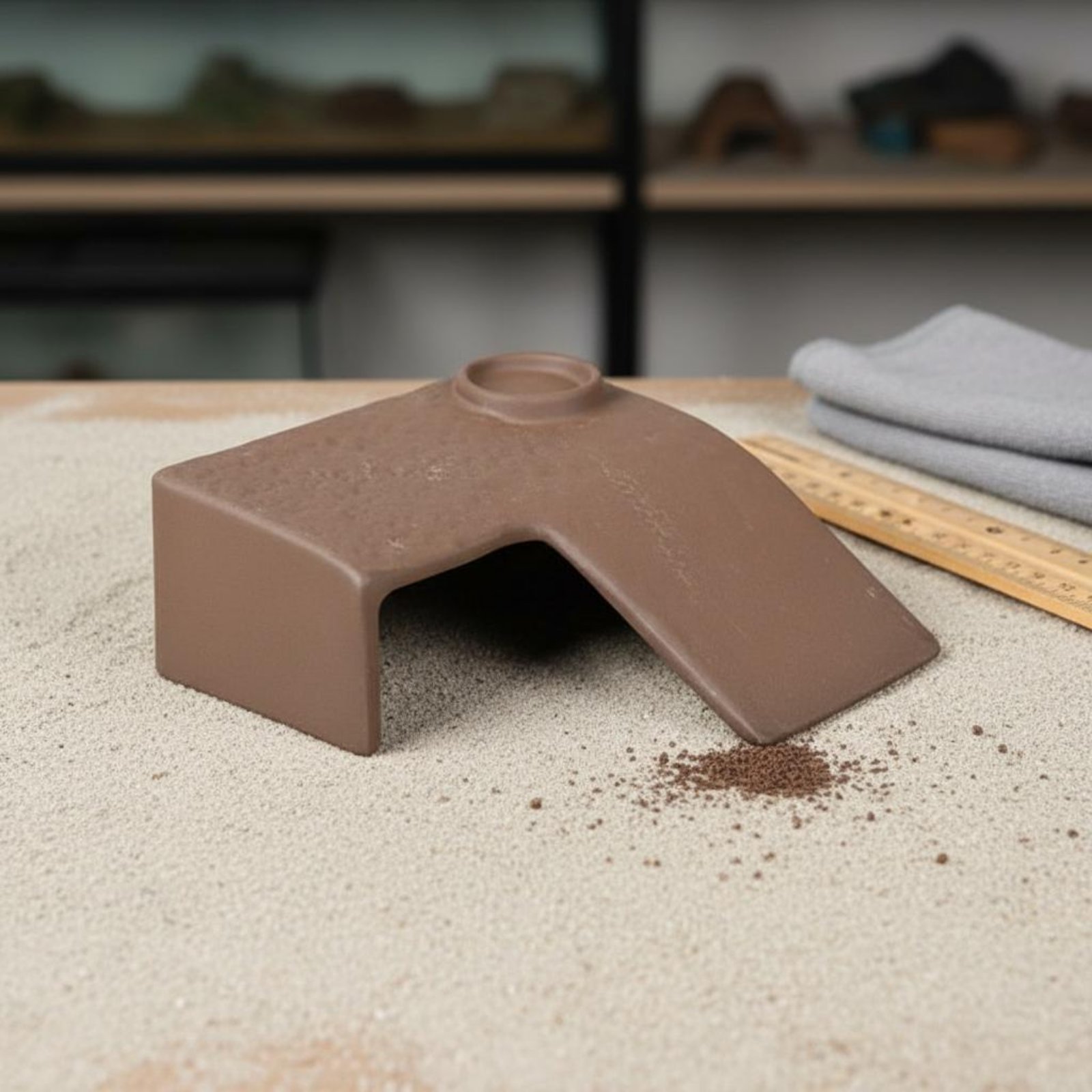 Hide Cave Ceramic - แท่นพักผ่อนสำหรับสัตว์น้ำและสัตว์บก แบบสองทางใช้งานได้ ทำจากเซรามิก ฐานแข็งแรง ตกแต่งสวยงาม ขอบขัดเงา