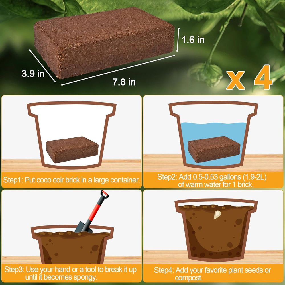 ใยมะพร้าวอัดแท่ง 4 ชิ้น, วัสดุ - Substrate Coconut Fiber บทวิจารณ์และราคา