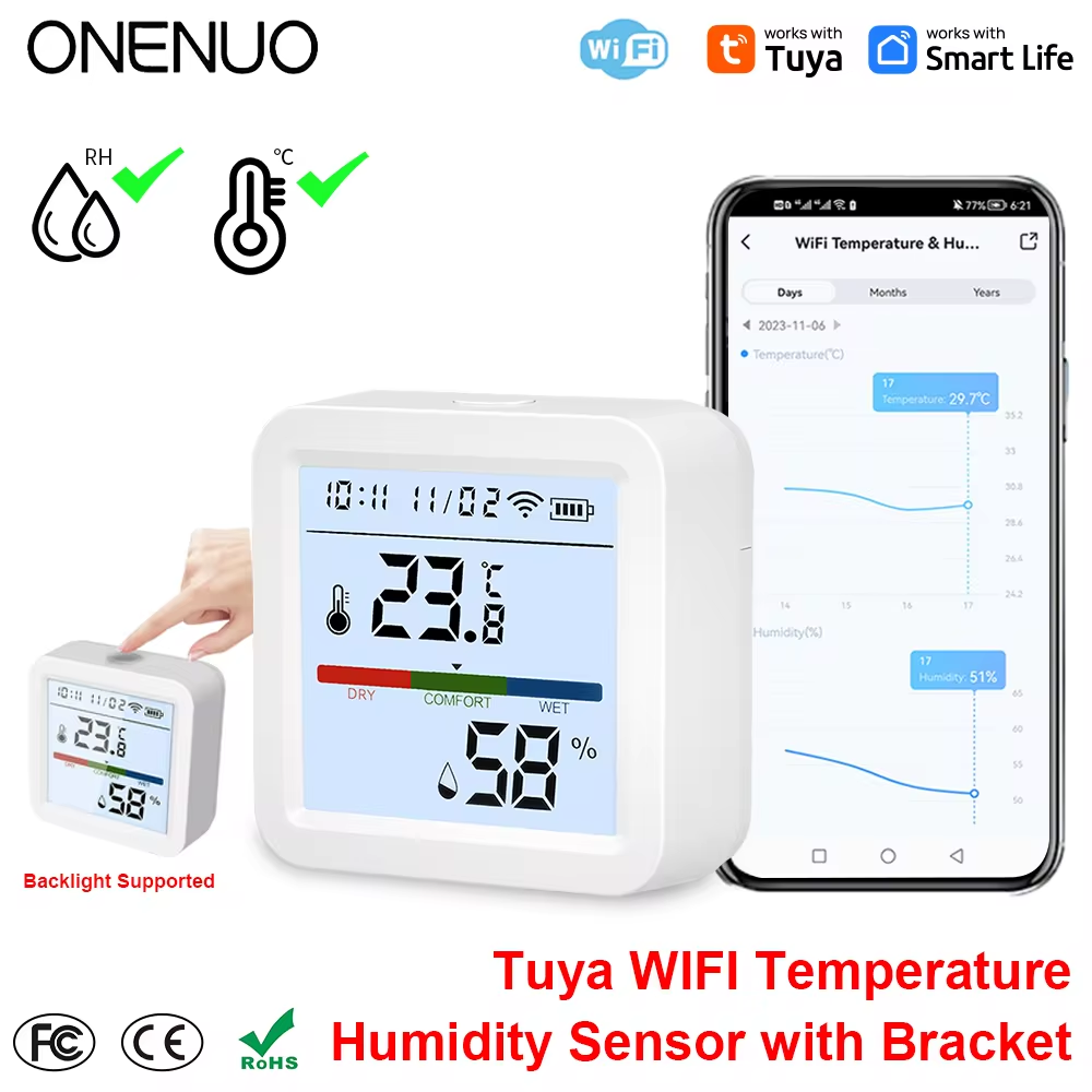 ONENUO Tuya WIFI อุณหภูมิความช - Digital Hygrometer Probe บทวิจารณ์และราคา